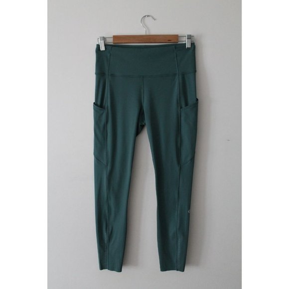 Lululemon Fast & Free 7/8 Tight II Nulux 25" Green Smoke Size 8 - Picture 4 of 10